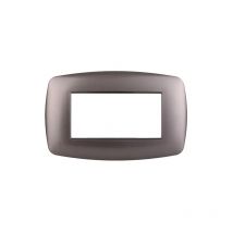 Plaque compatible Bticino Livinglight 4 modules slim plastique, couleur titane - LN87408 - Ettroit