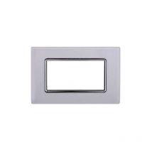 Plaque compatible Bticino Livinglight 4 modules en verre, coloris blanc - LN84401 - Ettroit