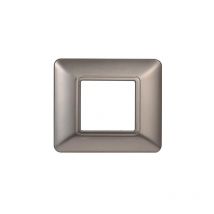 Plaque compatibles Bticino Matix 2 modules plastique couleur titane
