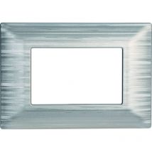 Plaque compatibles Bticino Matix 3 modules plastique couleur argent satiné