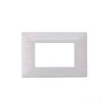 Plaque compatibles Bticino Matix 3 modules plastique couleur blanc satiné