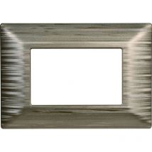 Ettroit - Plaque compatibles Bticino Matix 3 modules plastique couleur Or Satiné