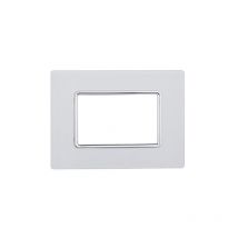 Ettroit - Plaque compatibles Bticino Matix 3 modules verre couleur blanc