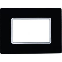 Ettroit - Plaque compatibles Bticino Matix 3 modules verre couleur noir