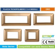 Plaques Technopolymères 2 3 4 6 Modules Compatibles Avec Bticino Matix Couleurs Variées-6 Modules-Or Satiné