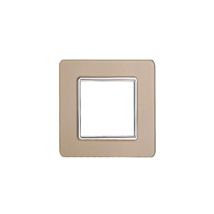 Plaque compatibles Vimar Plana 2 modules verre couleur or Ettroit EV84211
