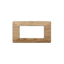 Ettroit - Plaque compatibles Vimar Plana 4 modules plastique couleur bois sombre EV83405