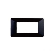 Ettroit - Plaque compatibles Vimar Plana 4 modules plastique couleur noir EV83402