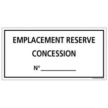 Plaque Concession Emplacement Réservée Cimetière (G1621)