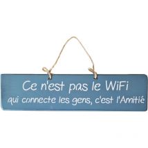 Plaque décorative en bois bleue - Ce n'est pas le wifi