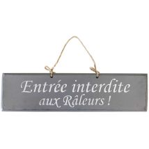 Plaque décorative en bois – Entrée interdite aux Râleurs – Dimensions 38x10x1 cm – Bois de pin authentique – Autre déco murale