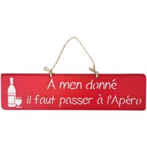 Plaque décorative en bois rouge a men donné...