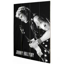 Impact Et Strategie - Plaque décorative Lone Wolf en bois Johnny Hallyday