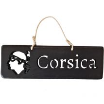 Plaque décorative noire en bois Corsica