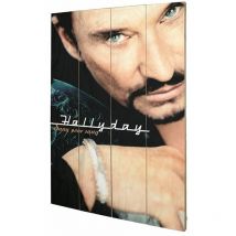 Impact Et Strategie - Plaque décorative Sang pour Sang en bois Johnny Hallyday