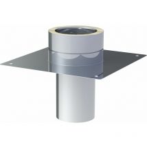 Plaque de base inox Diam 200 mm p. élever pour rehausse conduit de cheminée