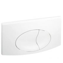 Regiplast - Plaque de commande murale wc encastré double volume, blanche