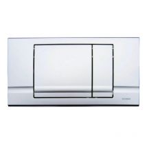 Schwab - Plaque de commande murale wc riva duo double touche, chromée mat