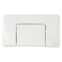Plaque de commande murale wc encastré Regiplast simple touche blanche.