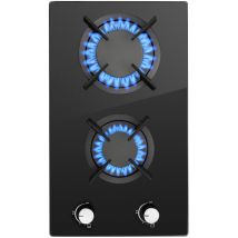 Plaque De Cuisson Gaz 2 Feux 30 Cm – Verre Trempé – Puissance 4200 W – Sécurité Thermocouple – Compatible Gaz Naturel Et Propane
