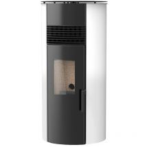 Plaque de cuisson à pellets 9 kW amazon (porte vitrée) Solzaima Couleur : Blanc