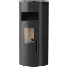 Plaque de cuisson à pellets 9 kW amazon (porte vitrée) Solzaima Couleur : Noir