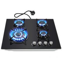 Topstrong - Plaque de Cuisson Gaz 4 Feux,avec Sécurité Thermocouple 60cm,Noir Encastrable Naturel/Propane,8060W