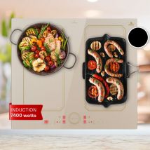 Klarstein - Plaque Induction Electrique, 4 Plaques Chauffante, Plaque Induction 4 Feux, 7000W x4 Tables de Cuisson à Induction Electrique, Smart