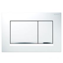 Sjqka - 3/6L Geberit Sigma30 white release plate with bright chrome strip