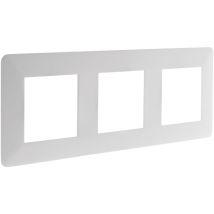 Plaque de finition triple horizontale – Blanc – Compatible mécanismes modulables – Electricité et domotique