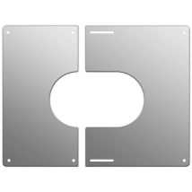 Sivac – Plaque de finition carrée inox Ø 130 mm – Largeur : 370 mm, Longueur mini : 370 mm, Longueur maxi : 385 mm – Plomberie chauffage