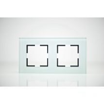 Plaque de finition verre vert 2 postes 84x159x10mm