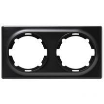 Plaque de finition Florence, en plastique, 2 postes - noir