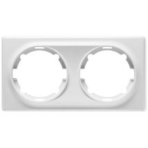 Plaque de finition Florence, en plastique, 2 postes - blanc