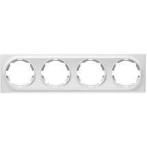 Plaque de finition Florence, en plastique, 4 postes - blanc