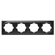 Plaque de finition Florence, en plastique, 4 postes - noir