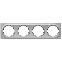 Plaque de finition Florence, en plastique, 4 postes - gris