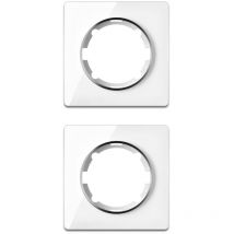 Plaque de finition Garda, en verre, 1 poste, encastré (lot de 2) - blanc
