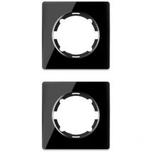 Plaque de finition Garda, en verre, 1 poste, encastré (lot de 2) - noir