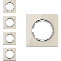Warm-on - Plaque de finition Garda, en verre, 1 poste, encastré (lot de 5) - beige
