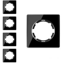 Warm-on - Plaque de finition Garda, en verre, 1 poste, encastré (lot de 5) - noir