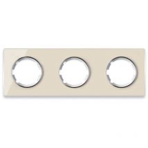 Plaque de finition Garda, en verre, horizontal, 3 postes - beige