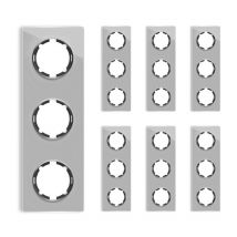 Warm-on - Plaque de finition Garda, en verre, vertical, 3 postes (lot de 7) - gris