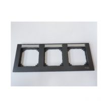 Plaque de finition horizontale triple 3 postes anthracite à porte étiquette M-Plan Schneider