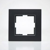 Plaque de finition plastique noir 1 poste 81x83x10mm