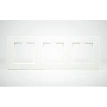 Plaque de finition plastique blanc 3 postes 81x225x10mm