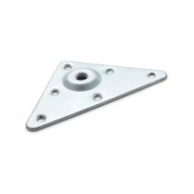 REI - Platine Pour Pieds Meuble En Bois, Acier Couleur Nickel Zingué Mod.484. Hauteur 7mm.