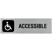 Pictogramme Logo pmr Accessible (Q0434).- Plaque aluminium brossé -