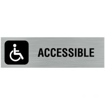 Pictogramme Logo pmr Accessible (Q0434).- Adhésif aspect aluminium brossé -