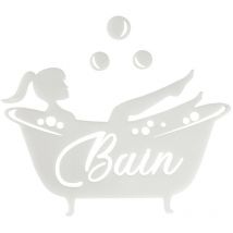 Plaque de Porte Bain.- Plexi blanc -